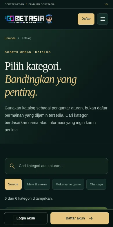 Tangkapan layar halaman Katalog GOBETX MEDAN